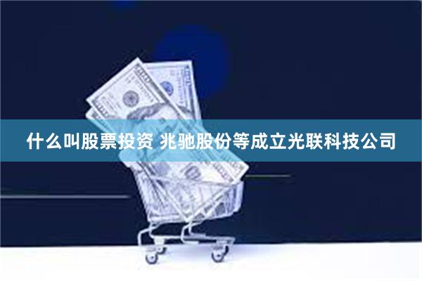 什么叫股票投资 兆驰股份等成立光联科技公司
