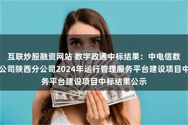 互联炒股融资网站 数字政通中标结果：中电信数智科技有限公司陕西分公司2024年运行管理服务平台建设项目中标结果公示