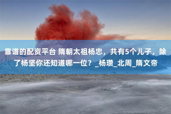 靠谱的配资平台 隋朝太祖杨忠，共有5个儿子，除了杨坚你还知道哪一位？_杨瓒_北周_隋文帝