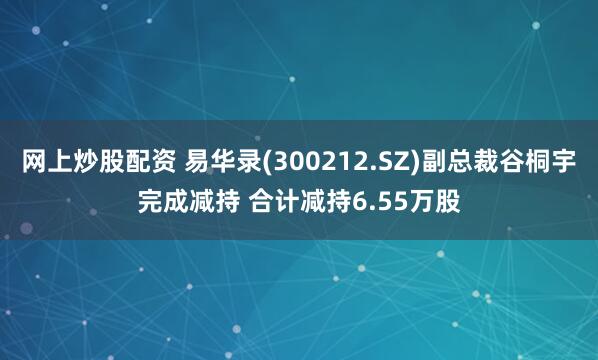 网上炒股配资 易华录(300212.SZ)副总裁谷桐宇完成减持 合计减持6.55万股