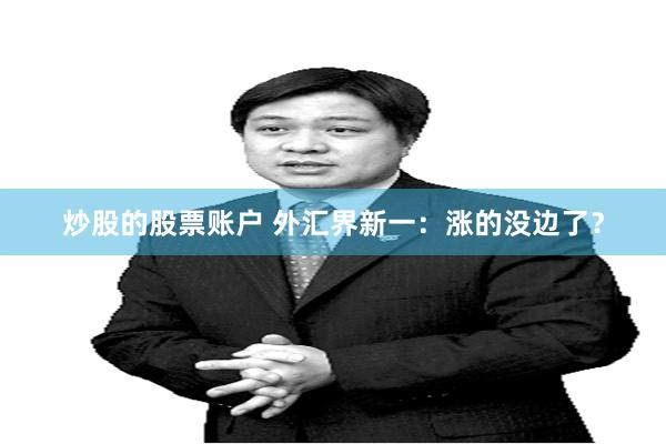 炒股的股票账户 外汇界新一：涨的没边了？