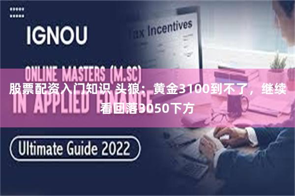 股票配资入门知识 头狼：黄金3100到不了，继续看回落3050下方