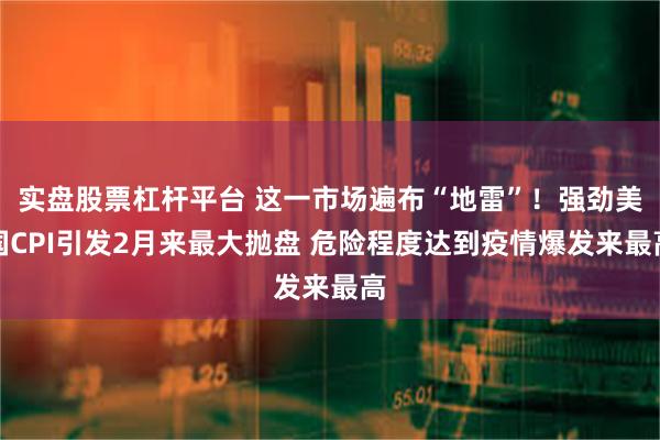 实盘股票杠杆平台 这一市场遍布“地雷”！强劲美国CPI引发2月来最大抛盘 危险程度达到疫情爆发来最高