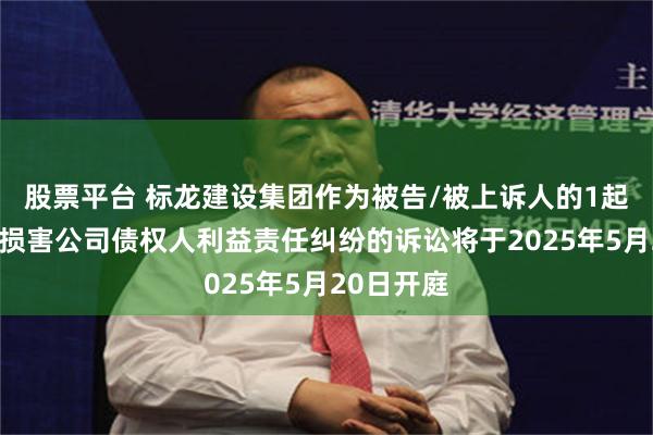 股票平台 标龙建设集团作为被告/被上诉人的1起涉及股东损害公司债权人利益责任纠纷的诉讼将于2025年5月20日开庭